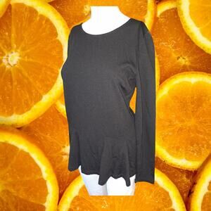 Philosophy Long Sleeve Shirt With Zip Back and Ruffle Bottom Size‎ Medium